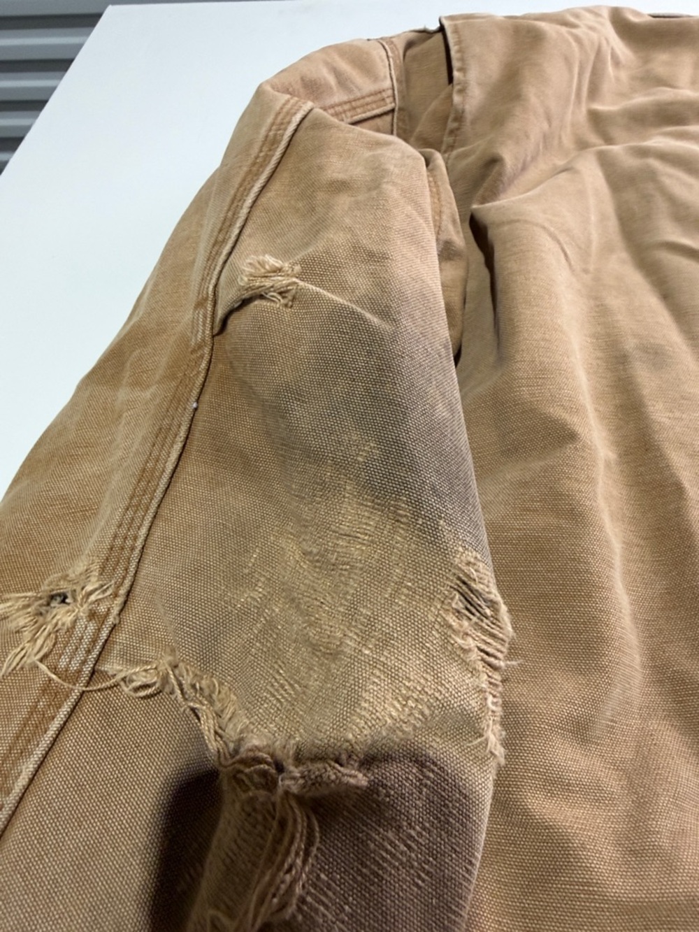 Carhartt x MadMax style Tan/Brown Duck Canvas Work Jacket with Elbow Patch XL - Picture 12 of 13